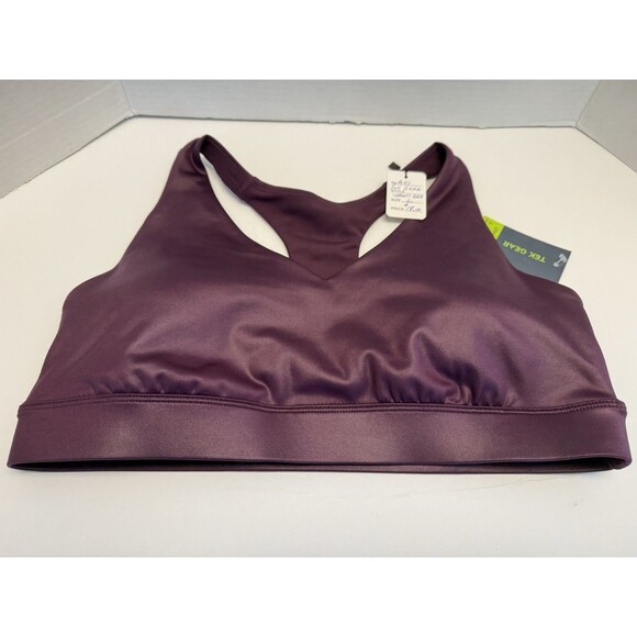 TEK Gear Size L Ultra Stretch Med Impact V-Neck Racerback Sports Bra New - Picture 3 of 5